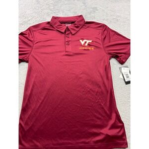 Captivating Virginia Tech Hokies Mens Medium Polo Shirt Maroon VT NCAA NEW